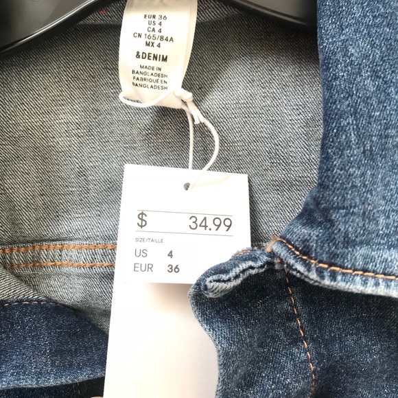 H&M Denim Jacket size 4 new - Picture 6 of 8